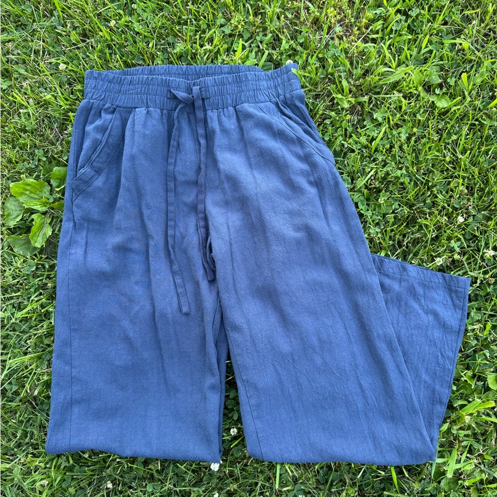 Navy Linen Pants